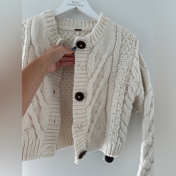 FREE PEOPLE Cream Bonfire Cardi - Picture 11 of 13
